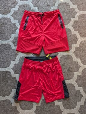 2 pairs of men's Eastbay basketball shorts red size 2XL XXL